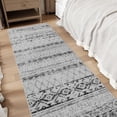 thumbnail image 1 of SIXHOME 2'x8' Runner Rugs for Hallway Washable Boho Soft Neutral Geometric Distressed Moroccan Rug Runner for Entryway Kitchen Laundry Room Bedroom Non Slip Rubber Backing Black, 1 of 6