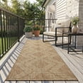 thumbnail image 1 of SIXHOME Outdoor Rugs 2'x8' Runner, Bohemian Geometry Patio Rug, Indoor Outdoor Polypropylene Weave Textured Carpet, Water-Resistant, Quick-Dry Rug for Porch, Balcony, RV, Garden, Neutral Brown, 1 of 8