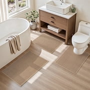 SIXHOME Bathroom Rugs Sets Non Slip Bath Mat Super Absorbent Woven Braided Bathmat Thin Soft Quick Dry Bath Rugs with Rubber Backing Machine Washable Bathroom M