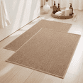 thumbnail image 1 of SIXHOME Bathroom Rug Set of 2 Non Slip Bath Mat Super Absorbent Quick Dry Thin Soft Woven Braided Bath Rugs with Rubber Backing Machine Washable Farmhouse Bathroom Mats Fits Under Door 16"x24" Beige, 1 of 7