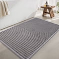 thumbnail image 1 of SIXHOME 24"x36" Bathroom Rug Non-Slip Absorbent Bath Mat Quick Dry Thin Soft Woven Boho Floor Mat Durable Textured Look Gray, 1 of 8