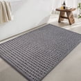 thumbnail image 1 of SIXHOME 24"x36" Bathroom Rug Non-Slip Absorbent Bath Mat Quick Dry Thin Soft Woven Boho Floor Mat Durable Textured Look Black, 1 of 8
