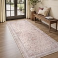 thumbnail image 1 of SIXHOME 2x6 Feet Washable Non-Slip Runner Rug - Traditional Distressed Vintage Pink Rug with Retro Floral Design, Ultra-Soft Indoor Carpet for Kitchens Doorways Bedroom, 1 of 6