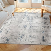 SIXHOME 3'x5' Area Rugs Machine Washable Modern Abstract Area Rugs for Living Room Bedsides Kitchen Entrance Indoor Rugs Aesthetic Home Decor Soft Non Slip Carpet Navy Blue