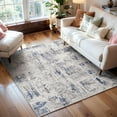thumbnail image 1 of SIXHOME 4'x6' Area Rugs for Living Room Modern Abstract Area Rugs Machine Washable Rugs Soft Neutral Carpet Rugs for Bedroom Kitchen Entrance Aesthetic Home Decor Non Slip Rug Navy Blue, 1 of 6