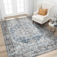 thumbnail image 1 of SIXHOME 4'x6' Area Rugs for Living Room Washable Rug Vintage Medallion Living Room Rug Distressed Soft Carpet Rugs for Bedroom Dinning Room Office Indoor Retro Home Decor Blue and Gray, 1 of 5
