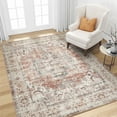 thumbnail image 1 of SIXHOME 4'x6' Area Rugs for Living Room Washable Rug Vintage Medallion Living Room Rug Distressed Soft Carpet Rugs for Bedroom Dinning Room Office Indoor Retro Home Decor Orange, 1 of 5