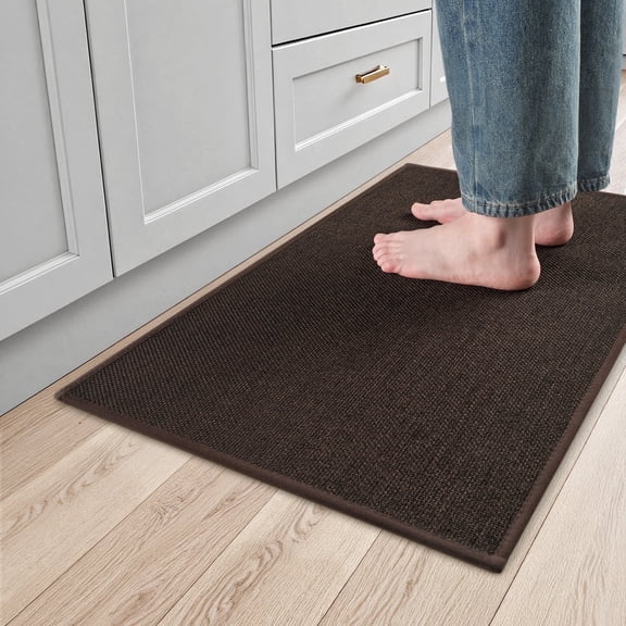 SIXHOME Washable Kitchen Rug, Absorbent Non-Slip Woven Floor Mat, 20"x71", Dark Brown, Rugs for Sink, Laundry, Hallway, Bathroom