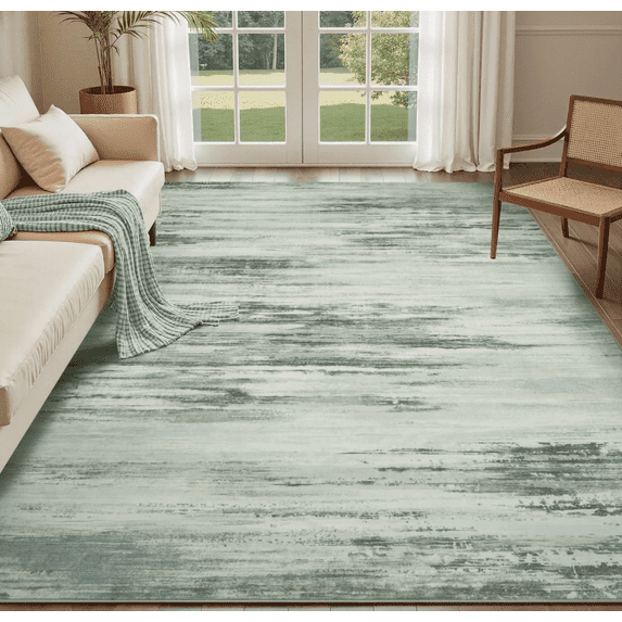 SIXHOME 4'x6' Area Rugs for Living Room Washable Rugs Modern Abstract Colorful Carpet Rugs for Bedroom Dinning Room Office Contemporary Home Decor Velvet Silk Rug