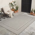 thumbnail image 1 of SIXHOME Outdoor Rugs 4'x6' Patio Rug Modern Bordered Indoor Outdoor Rugs Polypropylene Washable Non Shedding, Easy Clean, Waterproof, Durable Outdoor Carpet for Porch Balcony Deck Neutral Gray, 1 of 8
