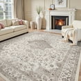 thumbnail image 1 of SIXHOME 4x6 Feet Washable Non-Slip Area Rug - Traditional Distressed Vintage Brown Rug with Retro Floral Design, Ultra-Soft Indoor Carpet for Living Room, Bedroom, Dining Room, 1 of 6