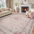 thumbnail image 1 of SIXHOME 4x6 Feet Washable Non-Slip Area Rug - Traditional Distressed Vintage Pink Rug with Retro Floral Design, Ultra-Soft Indoor Carpet for Living Room, Bedroom, Dining Room, 1 of 6