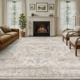 thumbnail image 1 of SIXHOME 5'x7' Area Rugs for Living Room Washable Vintage Medallion Rug Oriental Floral Distressed Carpet Ultra Soft Indoor Rugs for Bedroom Dining Room Retro Home Decor Beige, 1 of 5