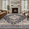 thumbnail image 1 of SIXHOME 5'x7' Area Rugs for Living Room Washable Vintage Medallion Rug Oriental Floral Distressed Carpet Ultra Soft Indoor Rugs for Bedroom Dining Room Retro Home Decor Navy Blue, 1 of 5