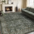 thumbnail image 1 of SIXHOME 5'x7' Area Rug Washable Retro Living Room Bedroom Carpet Soft Floral Distressed Indoor Rug Dark Green, 1 of 7