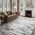 thumbnail image 1 of SIXHOME 9'x12' Area Rugs for Living Room Washable Rugs Chenille Jacquard Textured Modern Abstract Rugs for Bedroom Dining Room Office Indoor Non-Slip Soft Carpet Black, 1 of 8