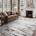 thumbnail image 1 of SIXHOME 5'x7' Area Rugs for Living Room Washable Rugs Chenille Jacquard Textured Modern Abstract Rugs for Bedroom Dining Room Office Indoor Non-Slip Soft Carpet Black, 1 of 8