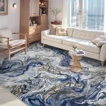 SIXHOME 5'x7' Area Rugs for Living Room Marble Swirl Abstract Rug Ultra Soft Washable Rugs for Bedroom Anti Slip Durable Carpet Home Decor for Dining Room Blue