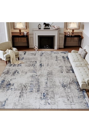 5'x7' Area Rugs for Living Room Modern Abstract Area Rugs Machine Washable Rugs Soft Neutral Carpet Rugs for Bedroom Dining Room Office Playroom Aesthetic Home Decor Non Slip Rug Navy Blue