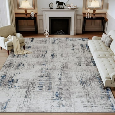 SIXHOME 5'x7' Area Rugs for Living Room Modern Abstract Area Rugs Machine Washable Rugs Soft Neutral Carpet Rugs for Bedroom Dining Room Office Playroom Aesthetic Home Decor Non Slip Rug Navy Blue
