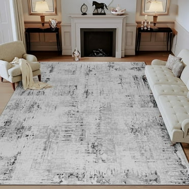 SIXHOME 5'x7' Area Rugs for Living Room Modern Abstract Area Rugs Machine Washable Rugs Soft Neutral Carpet Rugs for Bedroom Dining Room Office Playroom Aesthetic Home Decor Non Slip Rug Gray