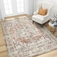 thumbnail image 1 of SIXHOME 5'x7' Area Rugs for Living Room Washable Rug Vintage Medallion Living Room Rug Distressed Soft Carpet Large Area Rugs for Bedroom Dinning Room Office Indoor Retro Home Decor Orange, 1 of 6