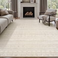 thumbnail image 1 of SIXHOME 5x7 Washable Area Rug Non Slip Vintage Boho Tribal Rug for Living Room Bedroom Low Pile Farmhouse Cream, 1 of 6