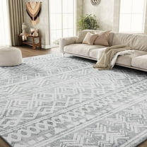 SIXHOME 5'x7' Area Rugs for Living Room Washable Rugs Boho Large Area Rug Modern Geometric Neutral Living Room Rug Carpet Soft Rugs for Bedroom Dining Room Office Home Decor Gray