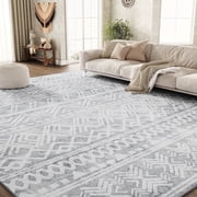SIXHOME 5'x7' Area Rugs for Living Room Washable Rugs Boho Large Area Rug Modern Geometric Neutral Living Room Rug Carpet Soft Rugs for Bedroom Dining Room Office Home Decor Gray