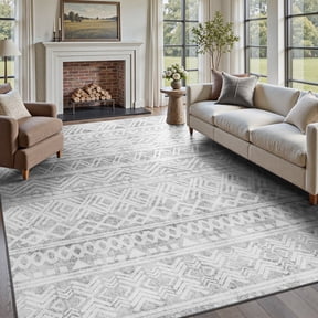 SIXHOME 5'x7' Area Rugs for Living Room Washable Rugs Boho Large Area Rug Modern Geometric Neutral Living Room Rug Carpet Soft Rugs for Bedroom Dining Room Office Home Decor Gray