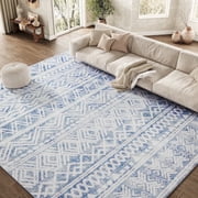 SIXHOME 5x7 Area Rugs for Living Room Washable Rugs Boho Large Area Rug Modern Geometric Neutral Living Room Rug Carpet Soft Rugs for Bedroom Dining Room Office Home Decor Blue