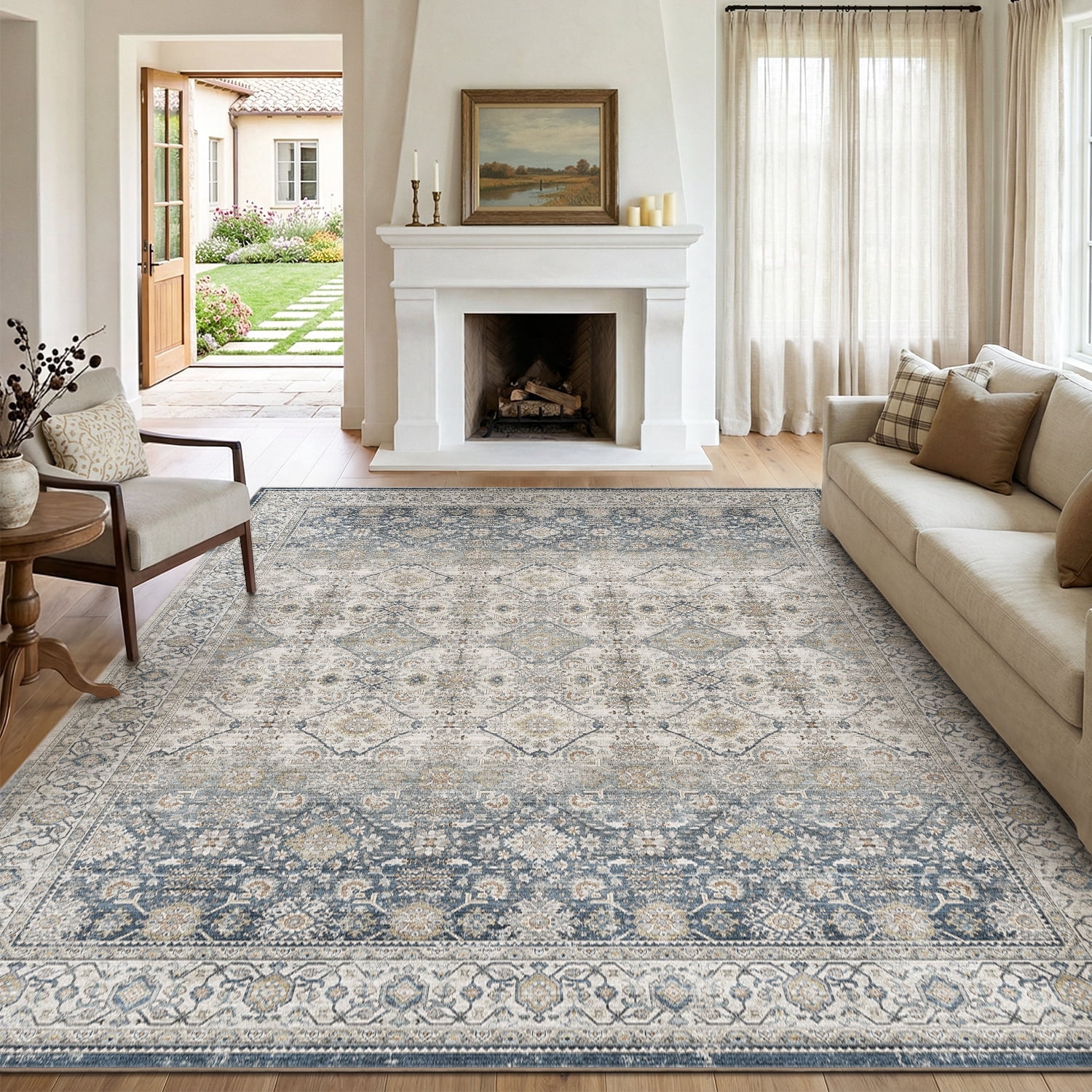 SIXHOME 8'x10' Vintage Distressed Area Rug Soft Washable Non-Slip
