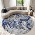 thumbnail image 1 of SIXHOME 6'x6' Area Rugs for Living Room Marble Swirl Abstract Rug Ultra Soft Washable Rugs for Bedroom Anti Slip Durable Carpet Home Decor for Dining Room Blue, 1 of 9