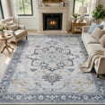 thumbnail image 1 of SIXHOME 5'x7' Area Rugs for Living Room Washable Traditional Distressed Carpet Non Slip Soft Retro Floral Indoor Throw Rug for Bedroom Dinning Room Vintage Blue, 1 of 8