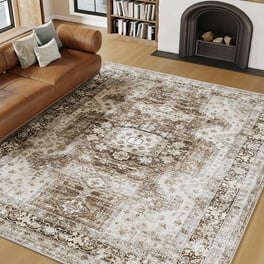 Free Shipping Contemporary 9x12 Area Rug Shag Thick 8 9 x 12 2 Diamond Tan White Living Room Easy to Clean Walmart