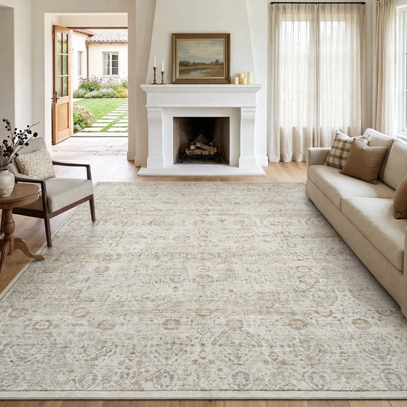 SIXHOME 5'x7' Area Rugs for Living Room Modern Area Rugs Machine Washable Rugs Beige