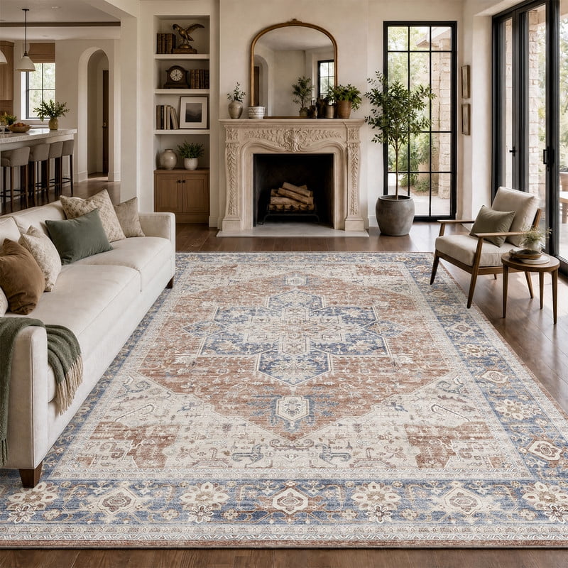 SIXHOME 5'x7' Area Rugs for Living Room Washable Rugs Carpet Medallion ...