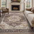 thumbnail image 1 of SIXHOME 5'x7' Eastern Classic Area Rug Washable Distressed Carpet Vintage Medallion Rugs for Living Room Bedroom Kitchen Dining Room Retro Neutral Home Decor Brown, 1 of 8