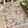 thumbnail image 1 of SIXHOME 6'x9' Area Rug Floral Washable Rugs for Living Room Bedroom Dining Room Soft Vintage Flower Non Slip Carpet Indoor Throw Rugs Beige, 1 of 7