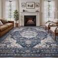 thumbnail image 1 of SIXHOME 6'x9' Area Rug Washable Retro Living Room Bedroom Carpet Soft Floral Distressed Indoor Rug Dark Blue, 1 of 7