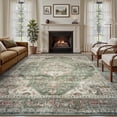 thumbnail image 1 of SIXHOME 6'x9' Area Rug Washable Retro Living Room Bedroom Carpet Soft Floral Distressed Indoor Rug Light Green, 1 of 7