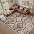 thumbnail image 1 of SIXHOME 10'x14' Area Rugs for Living Room Washable Rugs Vintage Boho Area Rug Soft Moroccan Geometric Indoor Rug for Bedroom Dining Room Office Foldable Nonslip Aztec Rug Brown, 1 of 9