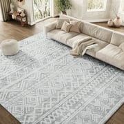 SIXHOME 6x9 Area Rugs for Living Room Washable Rugs Boho Large Area Rug Modern Geometric Neutral Living Room Rug Carpet Soft Rugs for Bedroom Dining Room Office Home Decor Gray