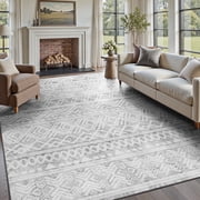 SIXHOME 6x9 Area Rugs for Living Room Washable Rugs Boho Large Area Rug Modern Geometric Neutral Living Room Rug Carpet Soft Rugs for Bedroom Dining Room Office Home Decor Gray