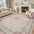 thumbnail image 1 of SIXHOME 6x9 Feet Washable Non-Slip Area Rug - Traditional Distressed Vintage Pink Rug with Retro Floral Design, Ultra-Soft Indoor Carpet for Living Room, Bedroom, Dining Room, 1 of 7