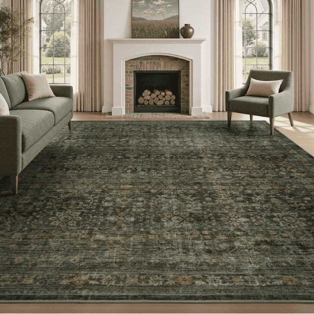 SIXHOME 6'x9' Area Rugs for Living Room Modern Area Rugs Machine Washable Rugs Green
