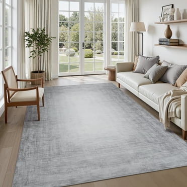 SIXHOME 8'x10' Area Rugs for Living Room Abstract Gradient Area Rugs Machine Washable Rugs Ultra Soft Neutral Carpet Rugs for Bedroom Dining Room Office Playroom Modern Home Decor Non Slip Rug Gray