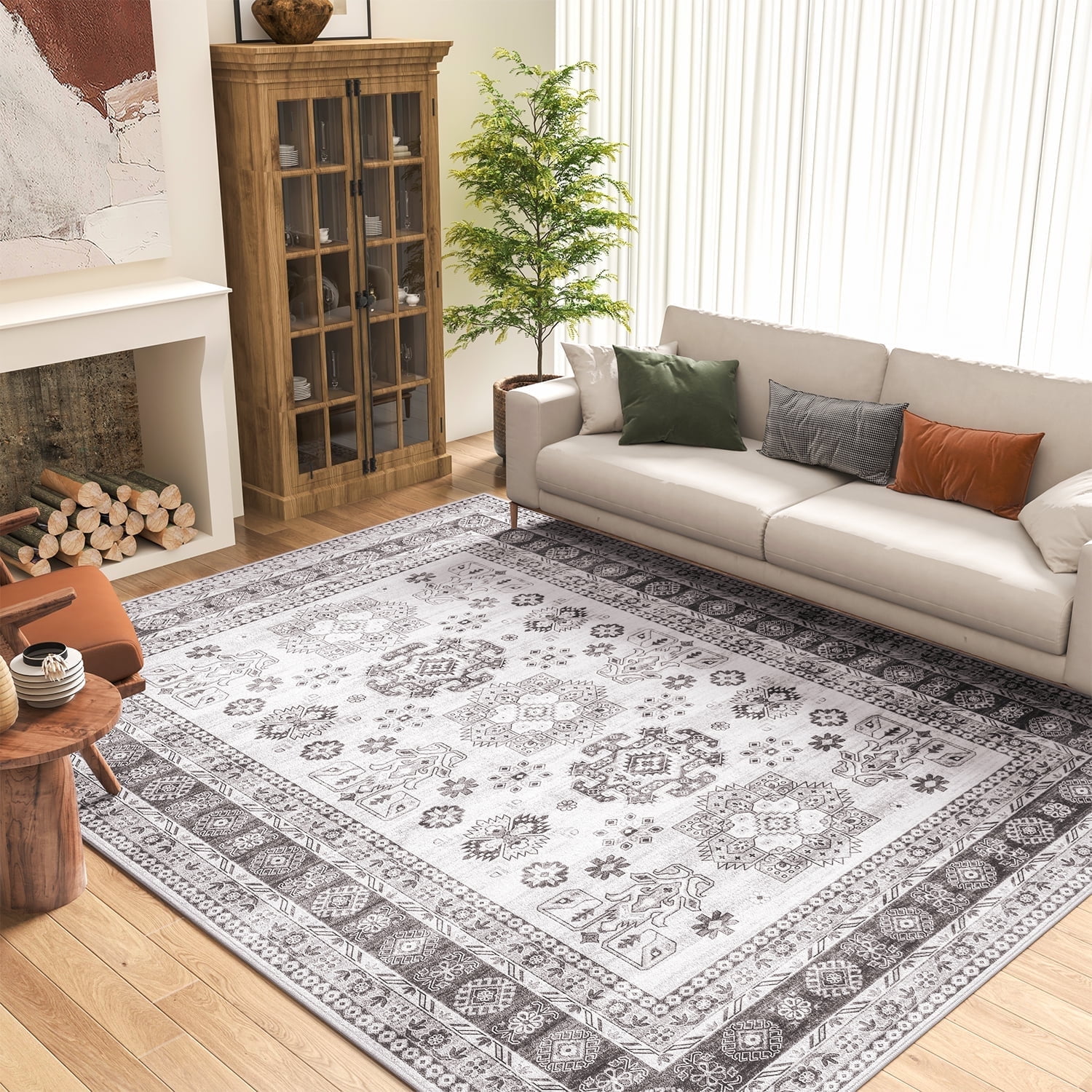 Glory Rugs Modern Abstract Area Rug 8x10 Grey Black Large Rugs for Home