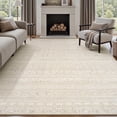 thumbnail image 1 of SIXHOME 8'x10' Area Rugs for Living Room Washable Rugs Boho Area Rug Neutral Geometric Moroccan Carpet Soft Distressed Indoor Rugs for Bedroom Dining Room Office Bohemian Home Decor Cream, 1 of 6