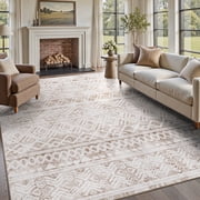SIXHOME 8x10 Area Rugs for Living Room Washable Rugs Boho Large Area Rug Modern Geometric Neutral Living Room Rug Carpet Soft Rugs for Bedroom Dining Room Office Home Decor Taupe